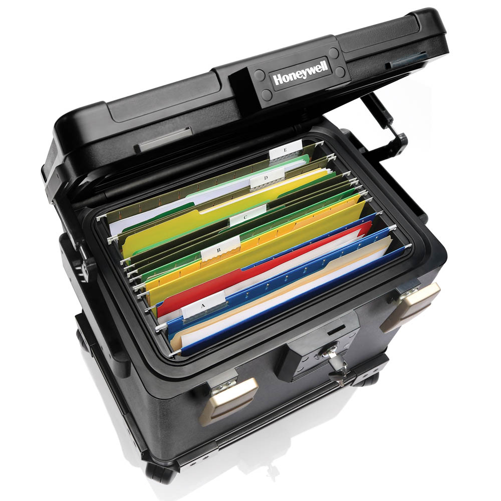 Honeywell 1108W Legal Size Waterproof 1 Hour Fire File Chest (1.06 cu ft.) with Wheel Cart - Image 2