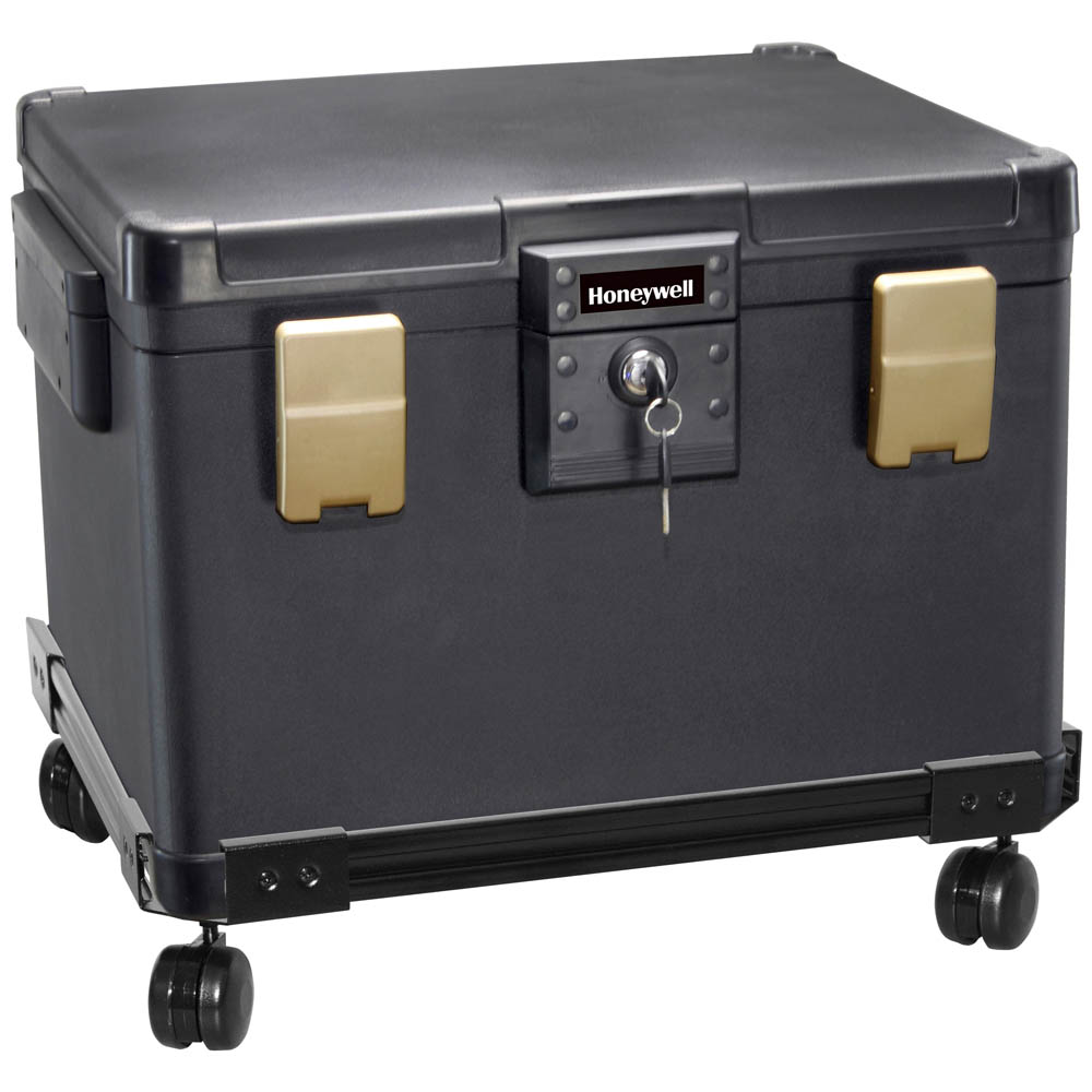 Honeywell 1108W Legal Size Waterproof 1 Hour Fire File Chest (1.06 cu ft.) with Wheel Cart