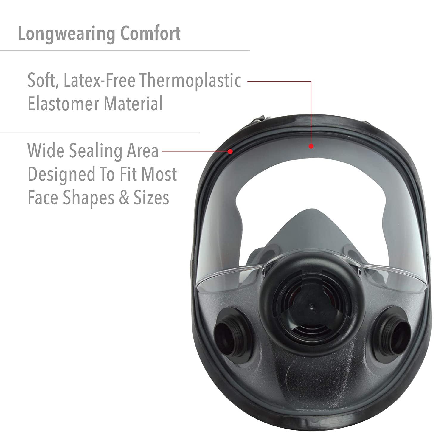 Honeywell North 5400 Series Full Face Respirator with Dual Cartridge Connectors for N Series Filters - Image 5