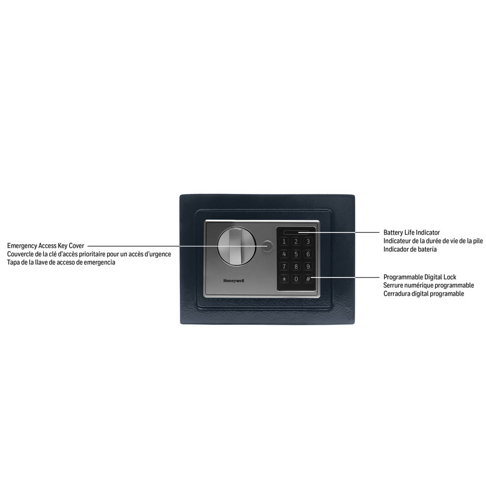 Honeywell 5605B Compact Steel Digital Security Box - Navy (.15 cu ft.) - Image 4