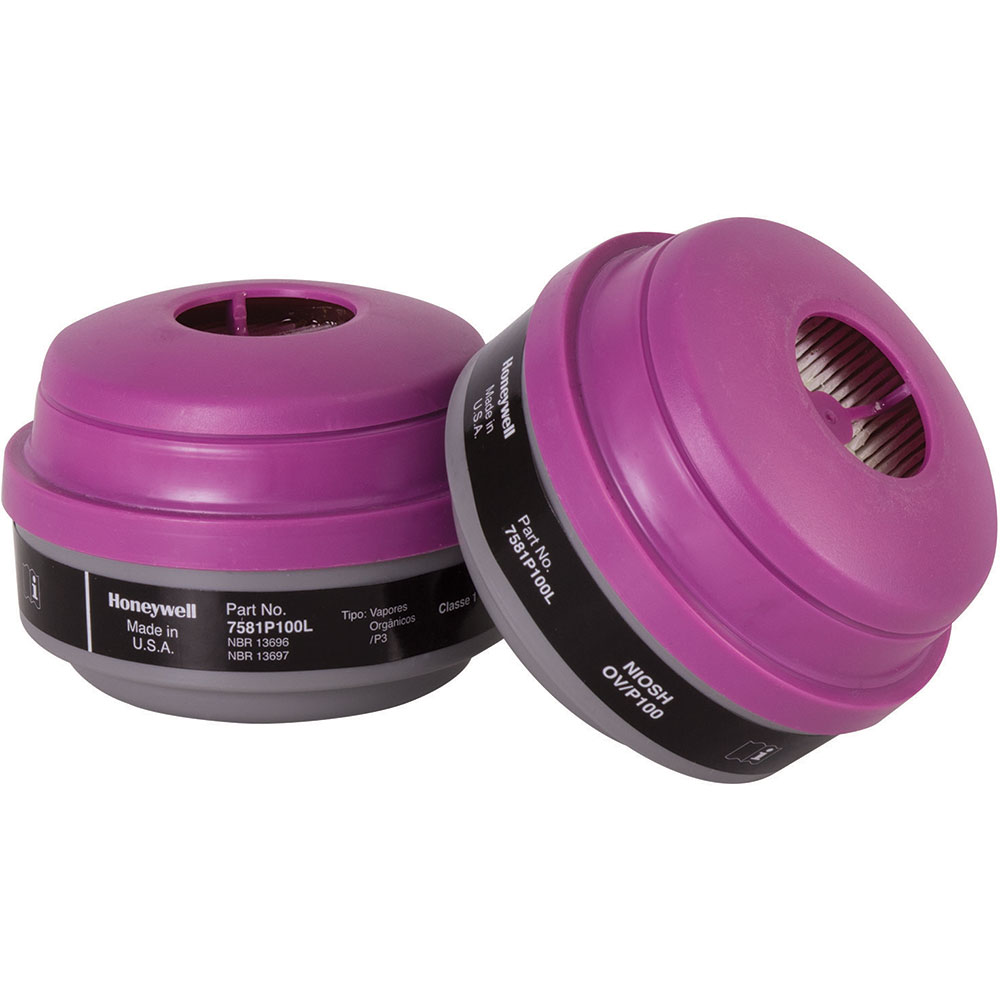 Honeywell North Organic Vapor (OV) Respirator Cartridge and P100 Filter, 2 Pack - 7581P100L