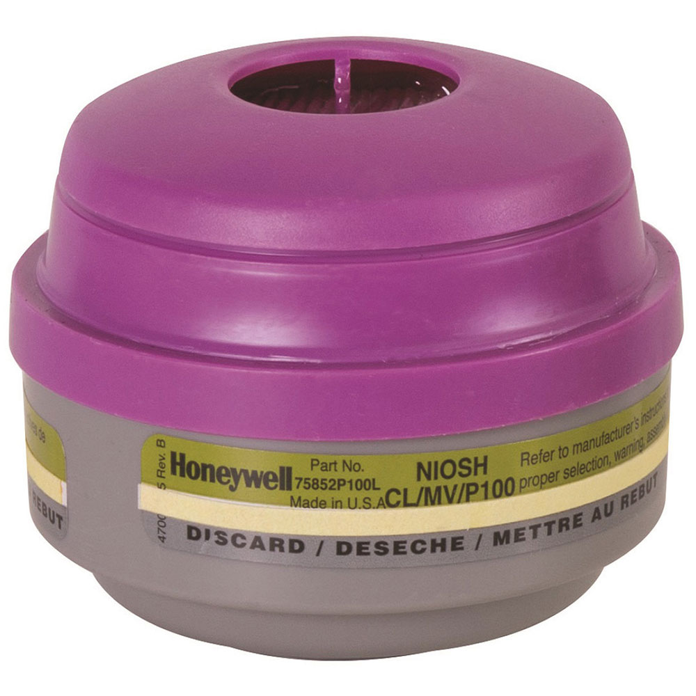 Honeywell North Chlorine/Mercury Vapor Respirator Cartridge and P100 Filter, 2 Pack - 75852P100L - Image 2