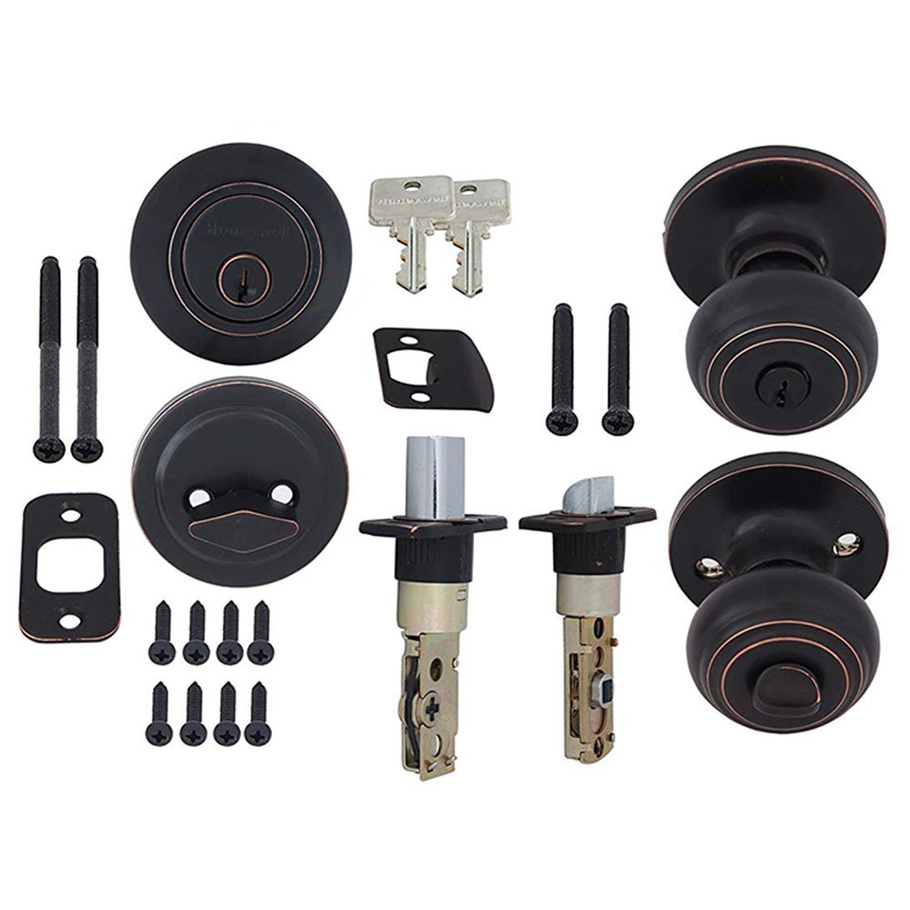 Honeywell Classic Door Knob Home Security Kit, Oil Rubbed Bronze, 8101406 - Image 4