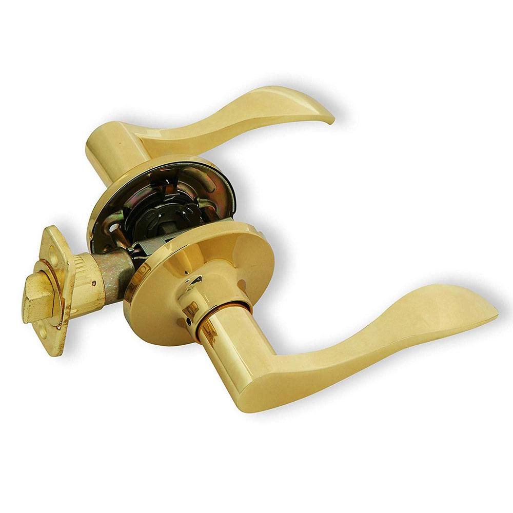 Honeywell Wave Passage Door Lever, Polished Brass, 8106003 - Image 3