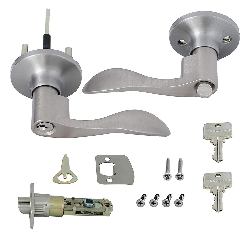 Honeywell Wave Entry Door Lever, Satin Nickel, 8106301 - Image 3