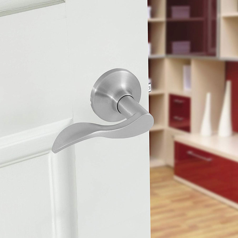 Honeywell Wave Passage Door Lever, Satin Nickel, 8106303 - Image 2