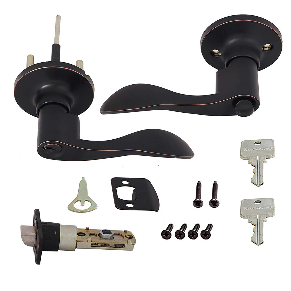 Honeywell Wave Entry Door Lever, Oil Rubbed Bronze, 8106401 - Image 4