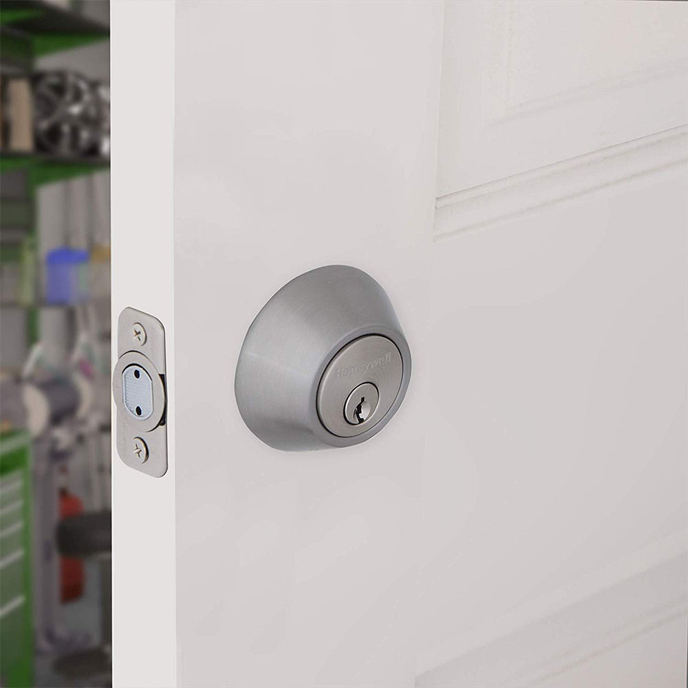 Honeywell Single Cylinder Deadbolt, Satin Nickel, 8111309 - Image 2