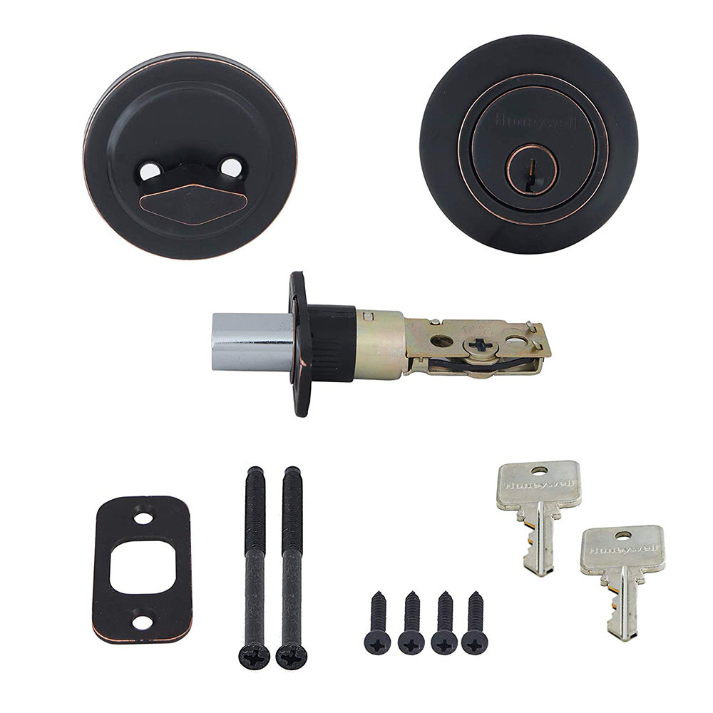 Honeywell Single Cylinder Deadbolt, Oil Rubbed Bronze, 8111409 - Image 4