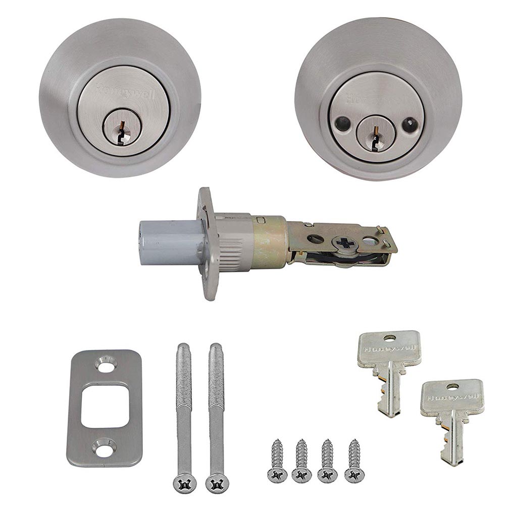 Honeywell Double Cylinder Deadbolt, Satin Nickel, 8112309 - Image 3