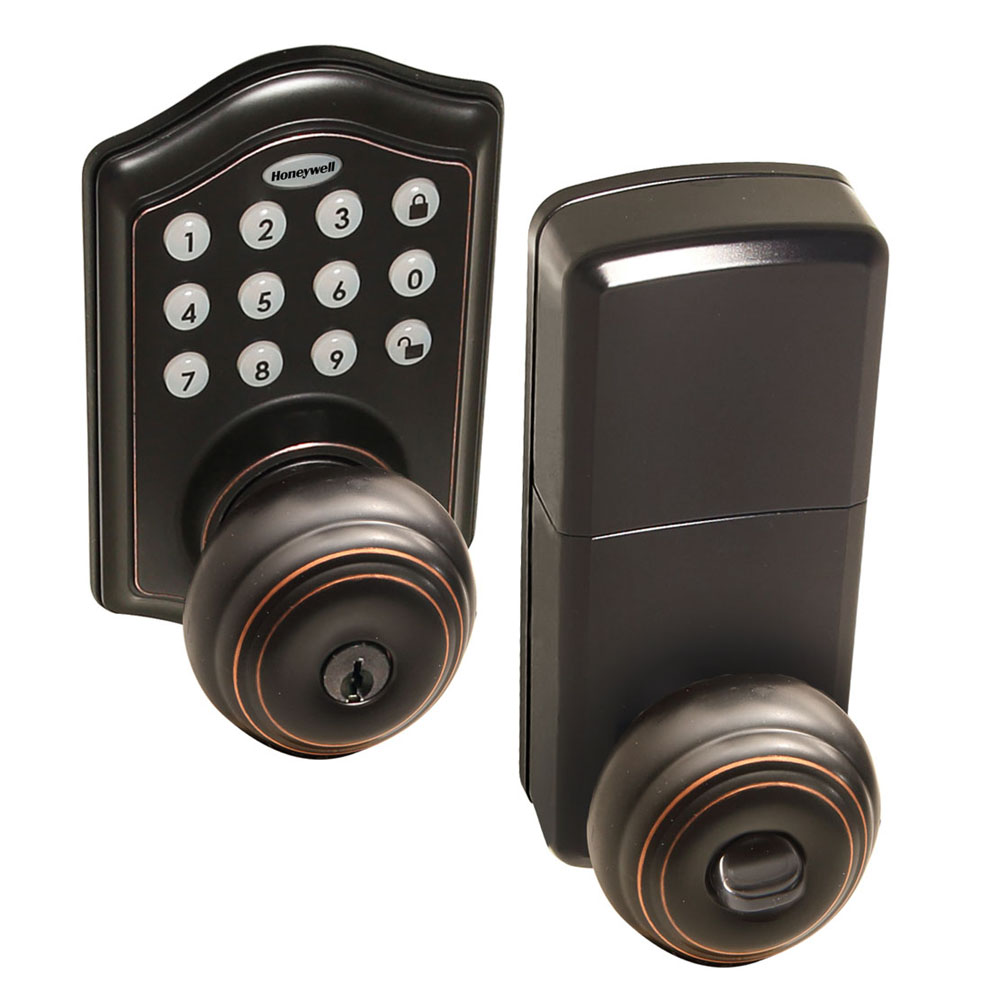 Honeywell Electronic Entry Knob Door Lock with Keypad in Oil Rubbed Bronze, 8732401