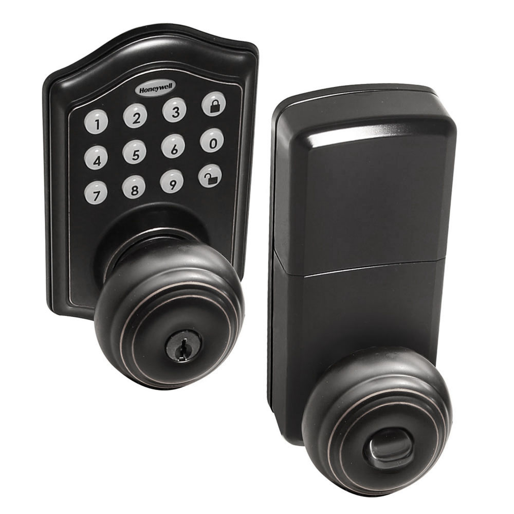Honeywell Electronic Entry Knob Door Lock, Matte Black, 8732501 - Image 2