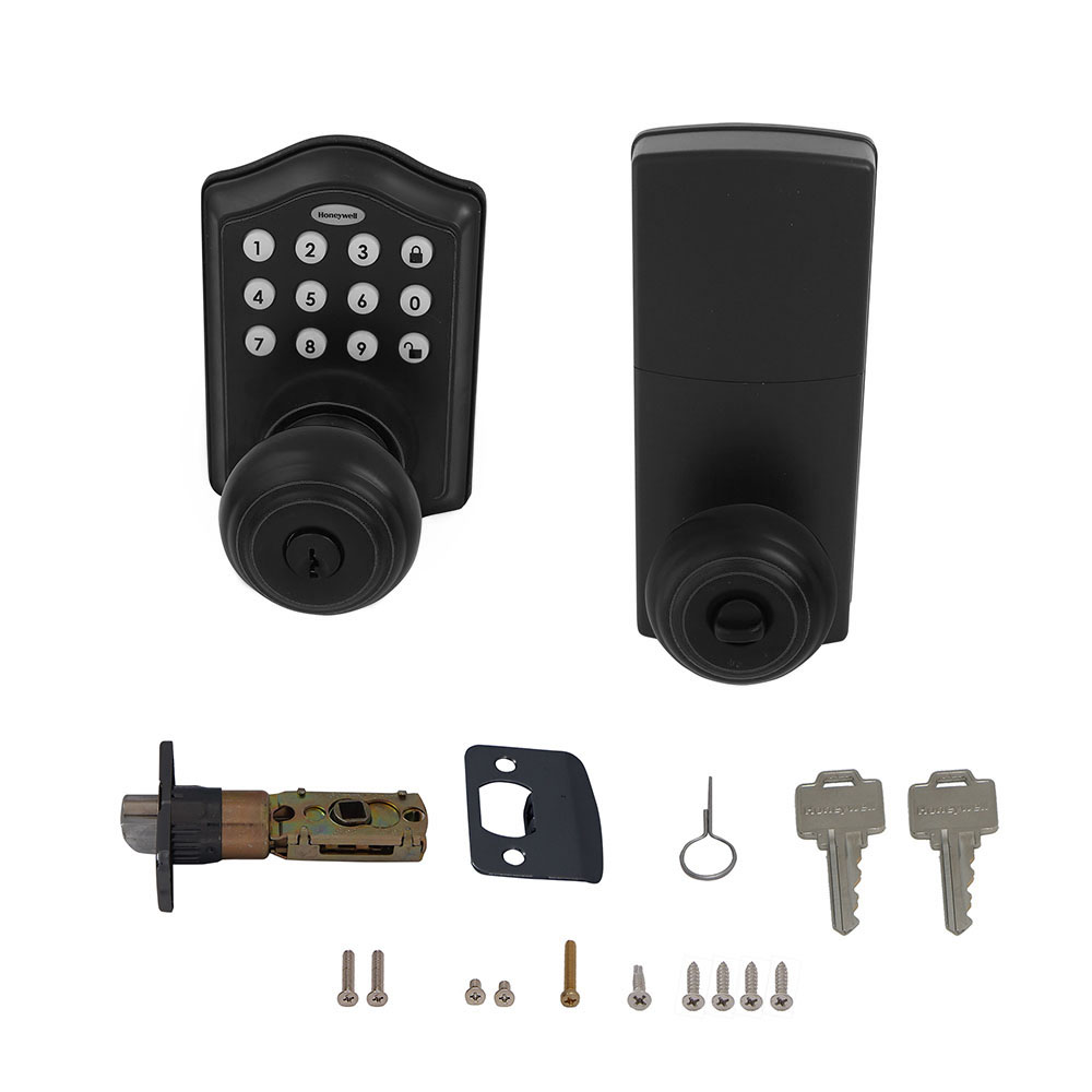 Honeywell Electronic Entry Knob Door Lock, Matte Black, 8732501 - Image 5