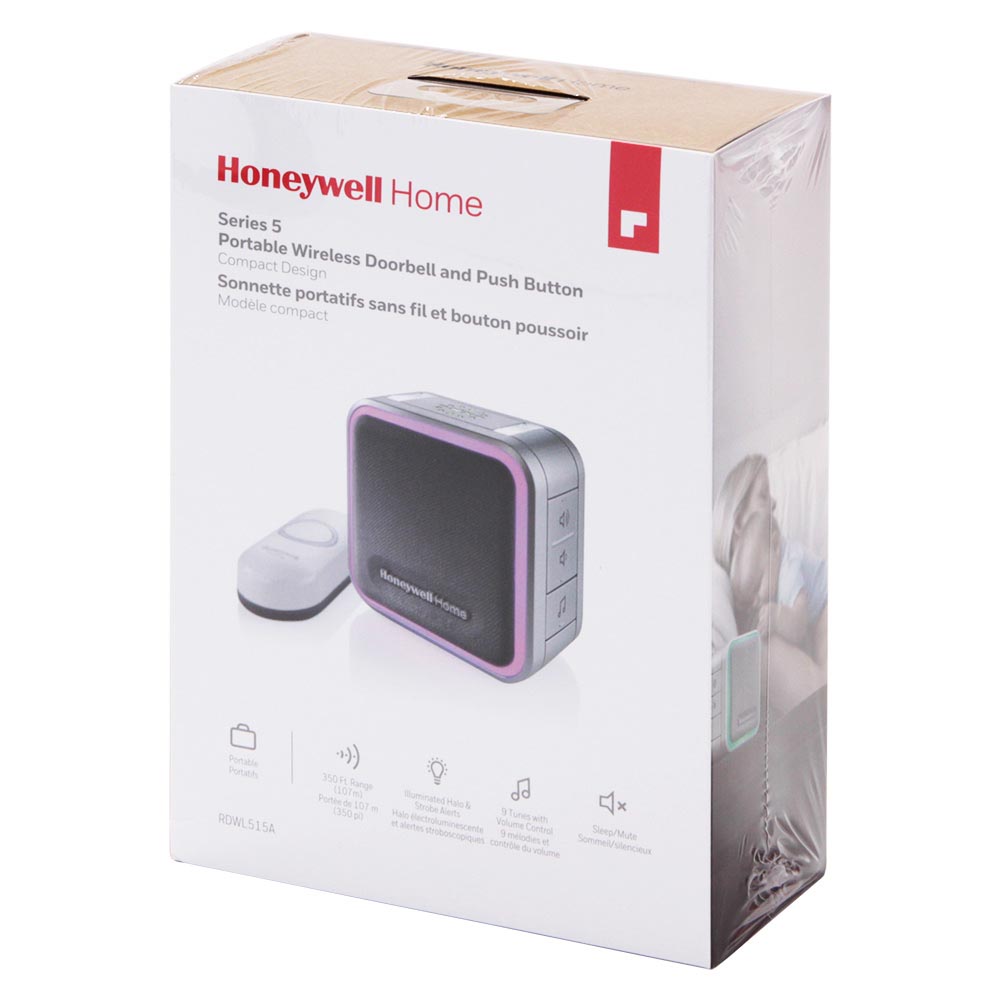Honeywell Home 5 Series Portable Wireless Doorbell with Halo Light and Push Button - RDWL515A2000/E - Image 6