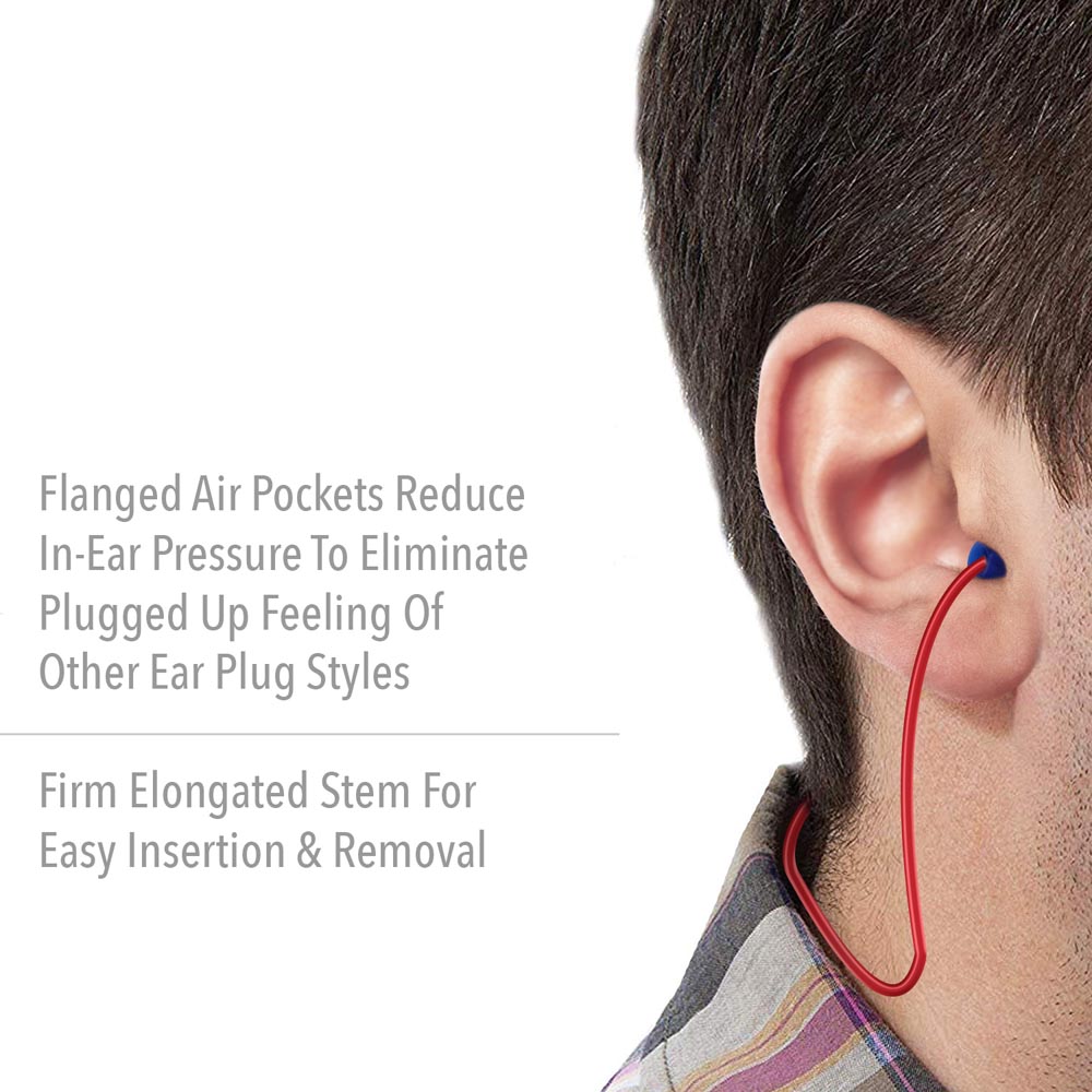 Howard Leight Airsoft Flanged Corded Earplugs with Reusable Case, 500-Pairs - Image 4