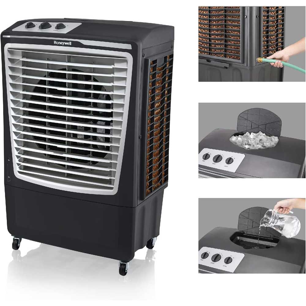 Honeywell CO610PMG Outdoor Weatherproof Evaporative Air Cooler, 2669 CFM for Large Spaces - 14 Gallon Tank, Gray - Image 4