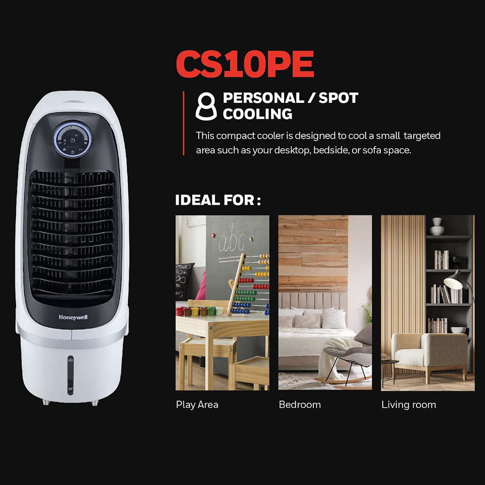 Honeywell CS10PE Spot Evaporative Air Cooler with Detachable Tank, 459 CFM for Small Spaces - White - Image 4
