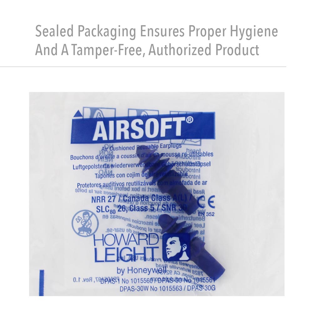 Howard Leight by Honeywell Airsoft Flanged Reusable Earplugs, 1000 Pairs - Image 6