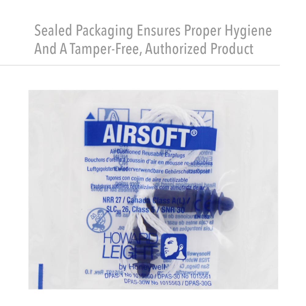 Honeywell Howard Leight AIRSoft Tapered TPE Corded Earplugs, 1000 Pairs - Image 6