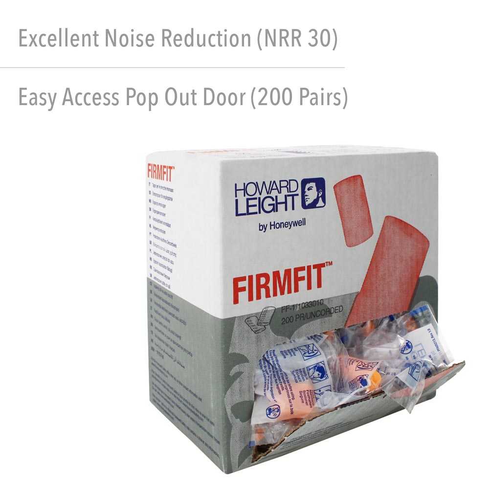 Howard Leight Firm Fit Disposable Foam Earplugs, Polybag, 200-Pairs - Image 2