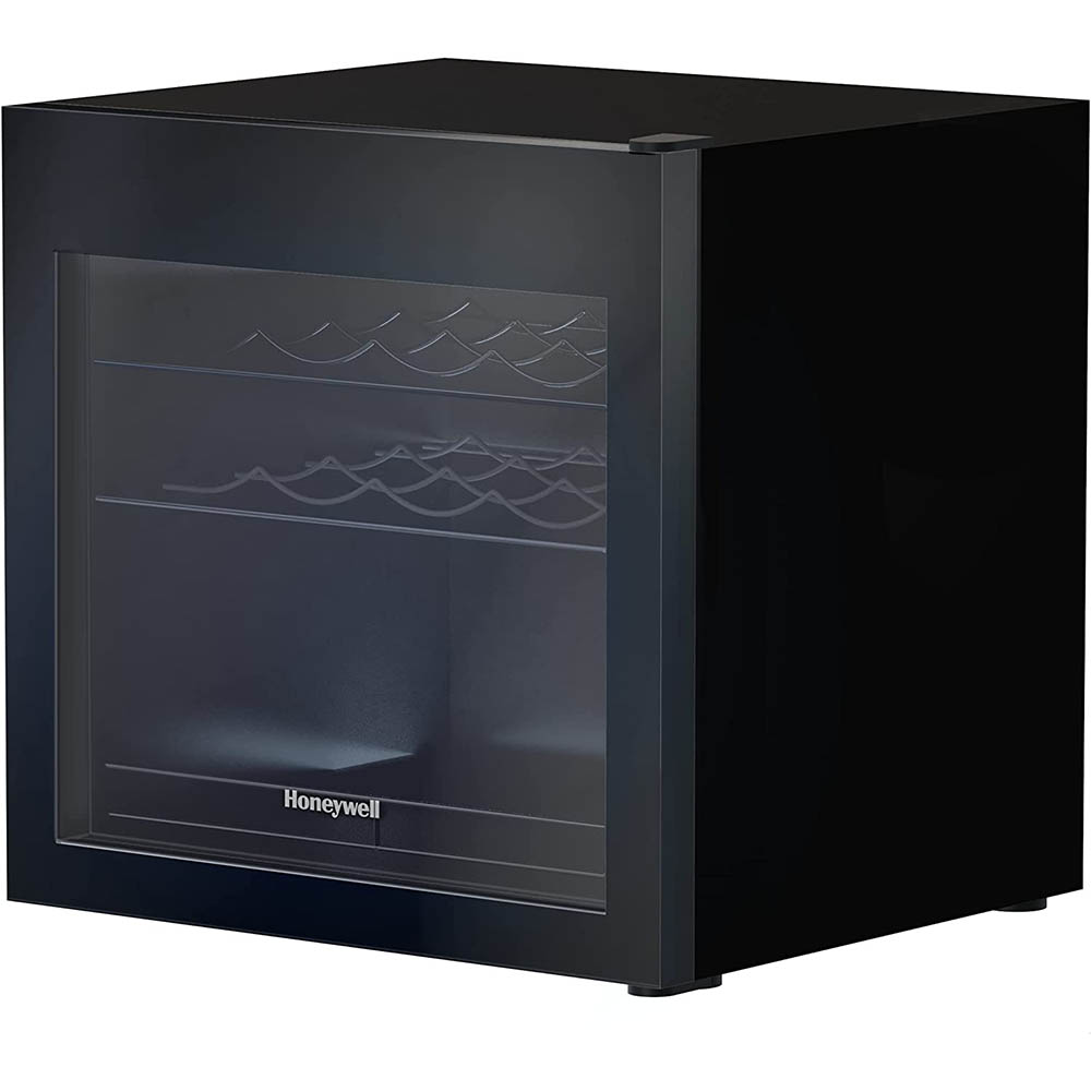 Honeywell 14 Bottle Countertop Wine Cooler Refrigerator with Slide Out Shelving, Black - H14WCB - Image 3
