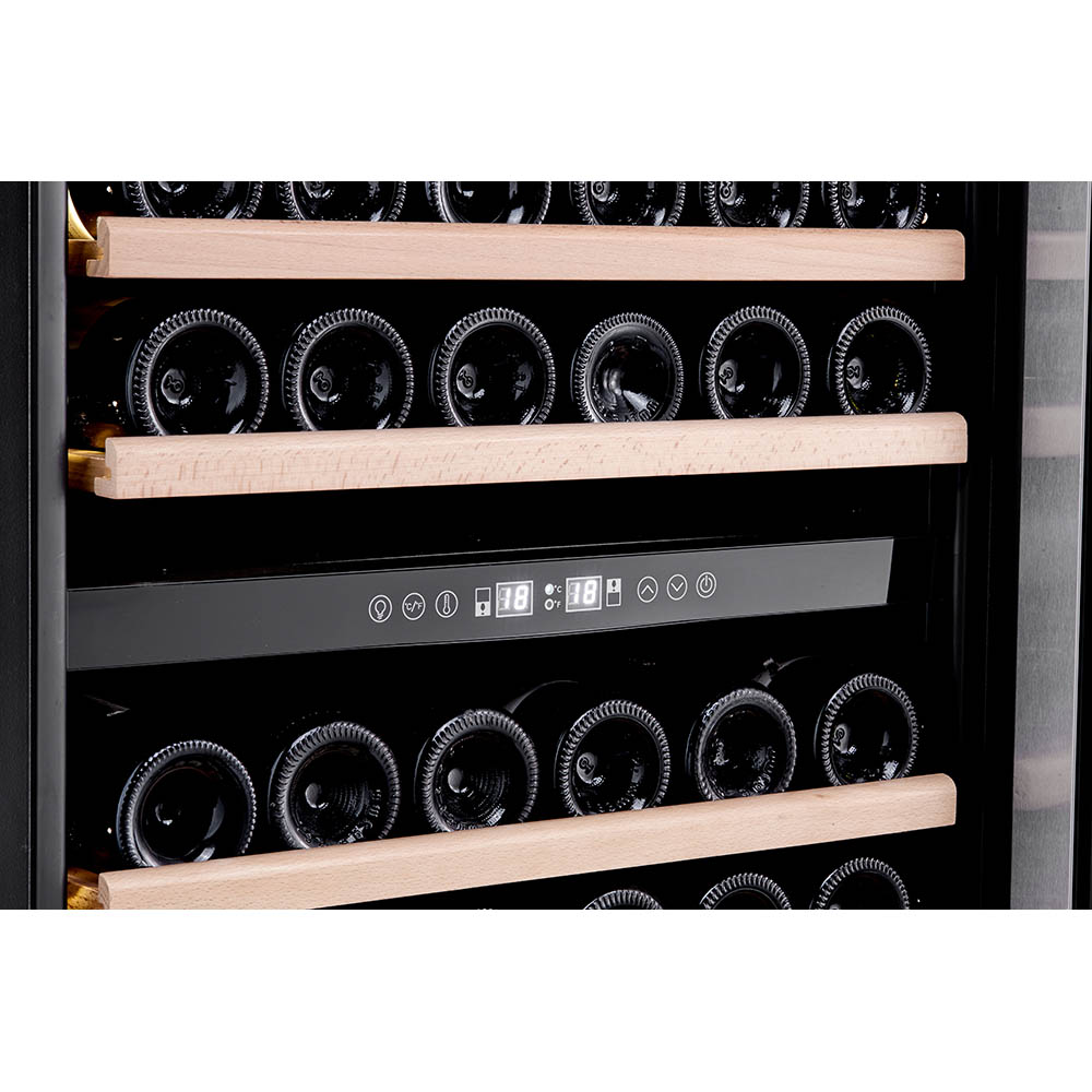 Honeywell 154 Bottle Large Dual Zone Wine Cooler Fridge with Digital Temperature Control, Stainless Steel - H154WCS - Image 4