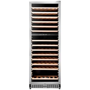 Honeywell 154 Bottle Large Dual Zone Wine Cooler Fridge with Digital Temperature Control, Stainless Steel - H154WCS