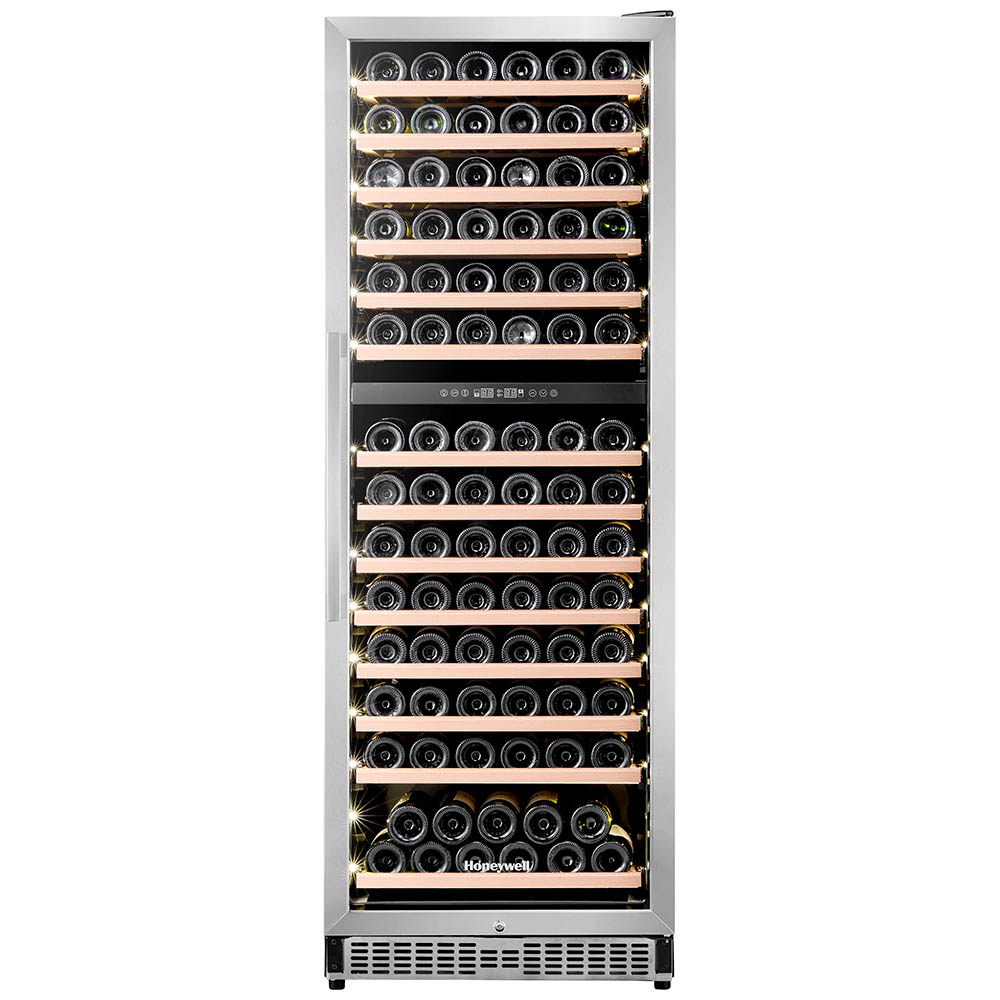 Honeywell 154 Bottle Large Dual Zone Wine Cooler Fridge with Digital Temperature Control, Stainless Steel - H154WCS - Image 7