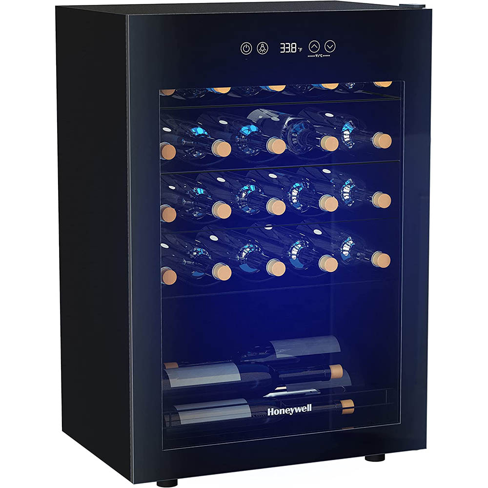 Honeywell 24 Bottle Small Wine Fridge with Digital Thermostat, Black - H24WCB - Image 2
