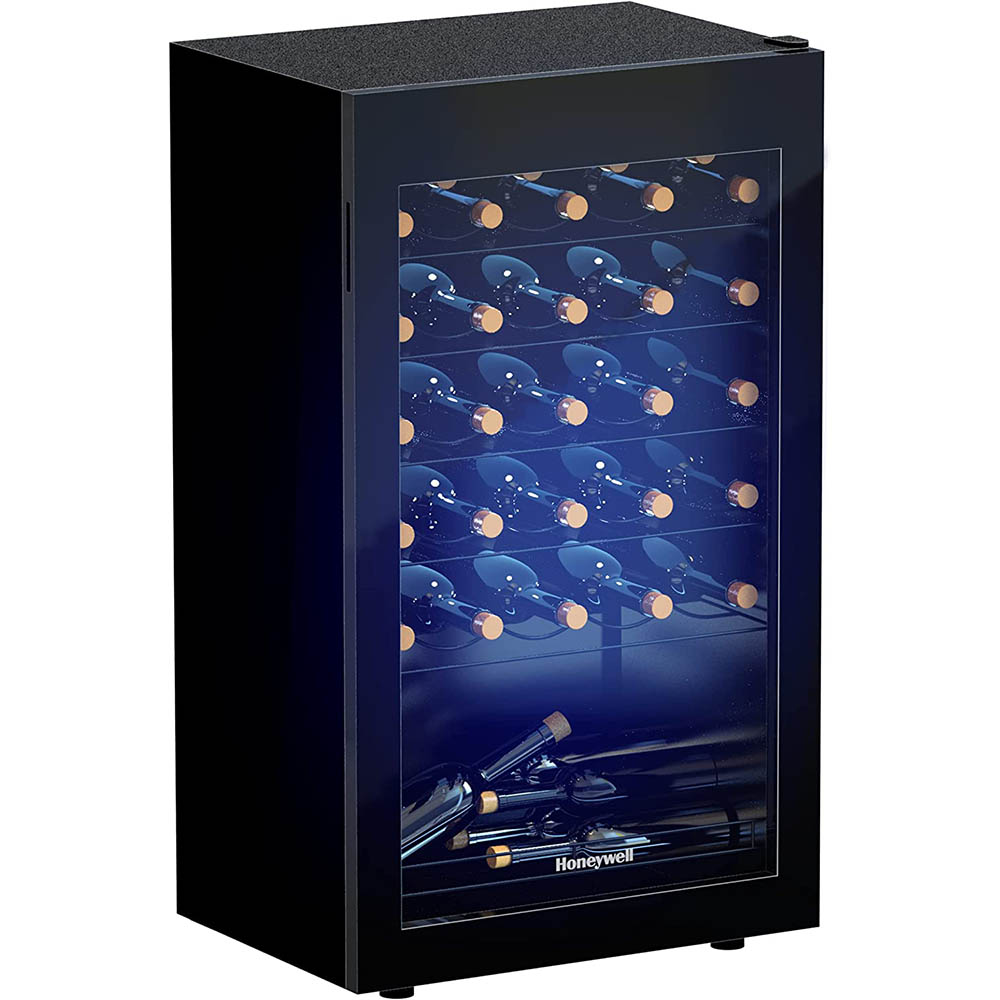 Honeywell 34 Bottle Small Wine Cooler Refrigerator with Digital Thermostat, Black - H34WCB - Image 2