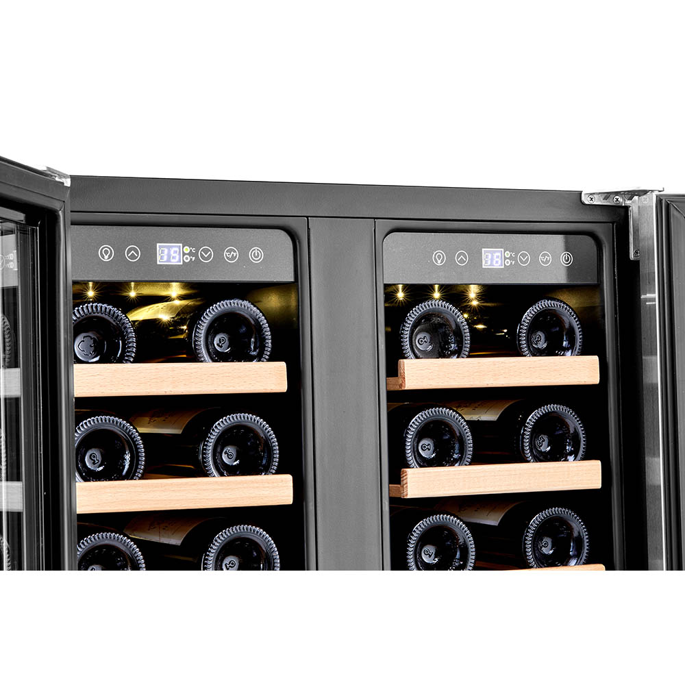 Honeywell 36 Bottle Dual Zone Under Counter Wine Cooler Fridge with Digital Temperature Control, Stainless Steel - H36WCS - Image 3