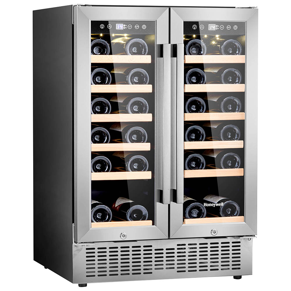 Honeywell 36 Bottle Dual Zone Under Counter Wine Cooler Fridge with Digital Temperature Control, Stainless Steel - H36WCS - Image 5