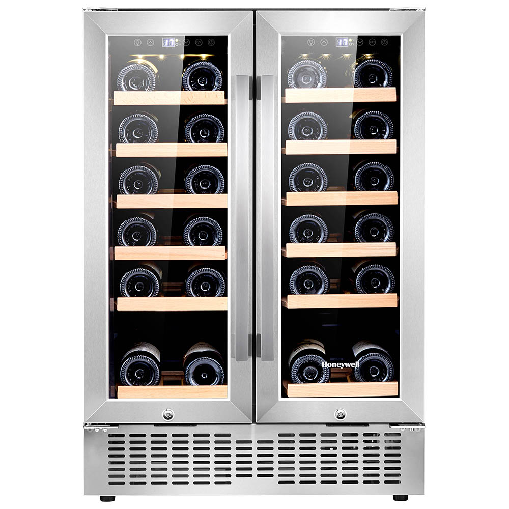 Honeywell 36 Bottle Dual Zone Under Counter Wine Cooler Fridge with Digital Temperature Control, Stainless Steel - H36WCS - Image 7