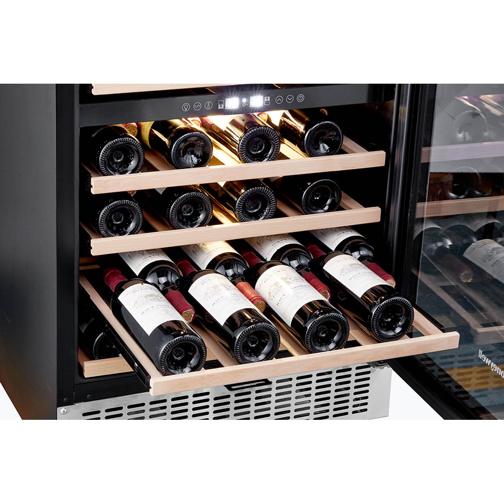 Honeywell 46 Bottle Dual Zone Compressor Wine Fridge with Touch Digital Temperature Control, Stainless Steel - H46WCS - Image 3
