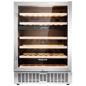 Honeywell 46 Bottle Dual Zone Compressor Wine Fridge with Touch Digital Temperature Control, Stainless Steel - H46WCS