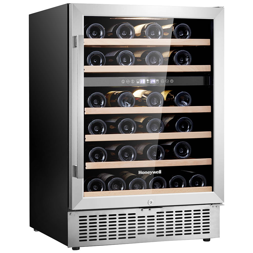 Honeywell 46 Bottle Dual Zone Compressor Wine Fridge with Touch Digital Temperature Control, Stainless Steel - H46WCS - Image 6