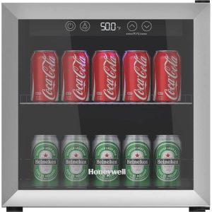 Honeywell 48 Can Cooler and Beverage Refrigerator with Glass Door, Stainless Steel - H48BCS