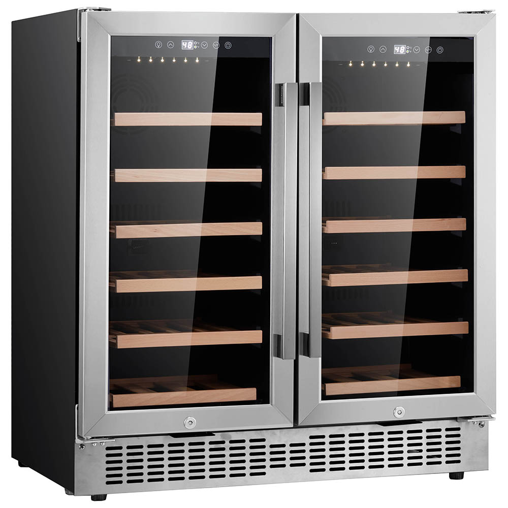 Honeywell 56 Bottle Dual Zone Compressor Wine Cooler Refrigerator, with Digital Wine Fridge Temperature Control, Stainless Steel - H56WCS - Image 2
