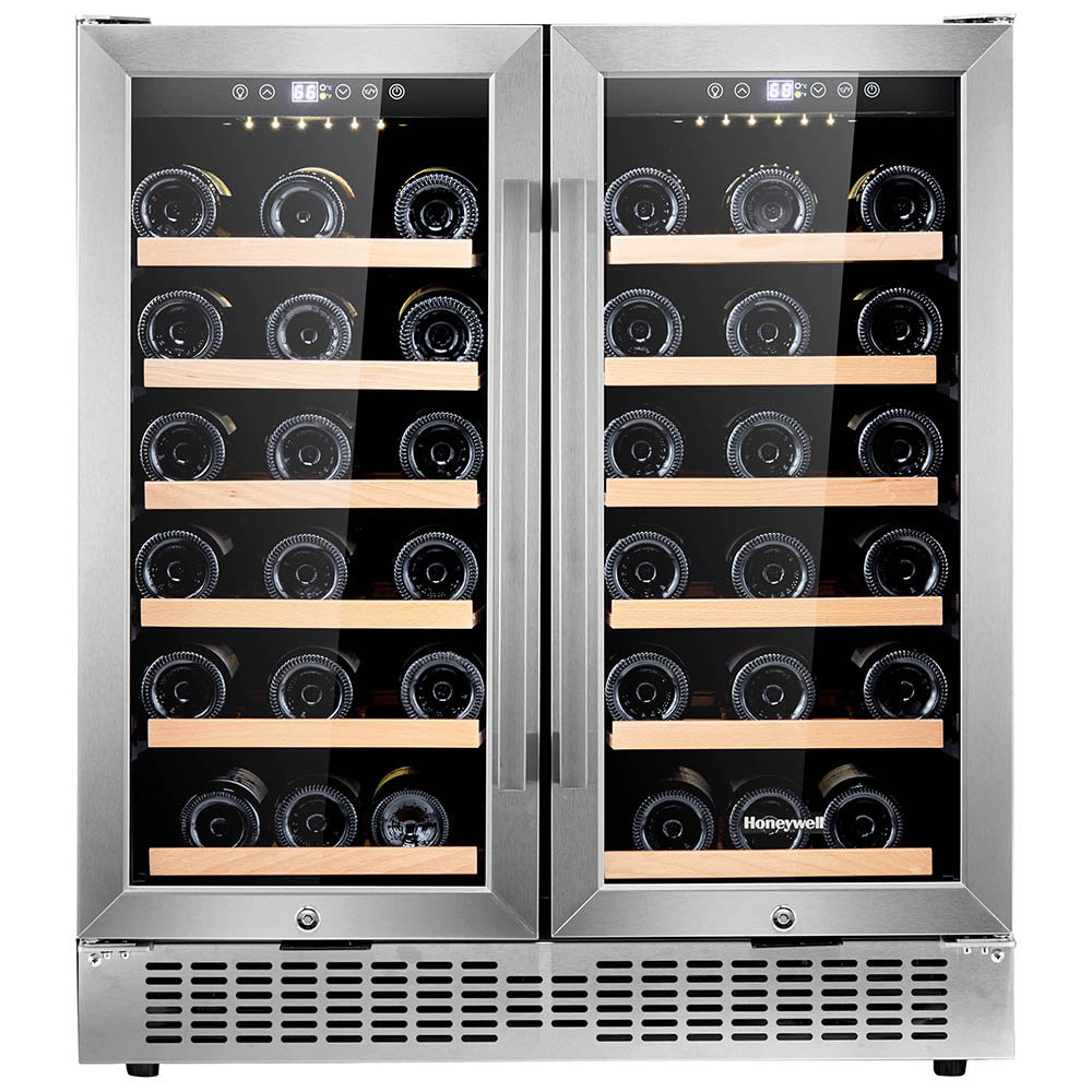 Honeywell 56 Bottle Dual Zone Compressor Wine Cooler Refrigerator, with Digital Wine Fridge Temperature Control, Stainless Steel - H56WCS - Image 6