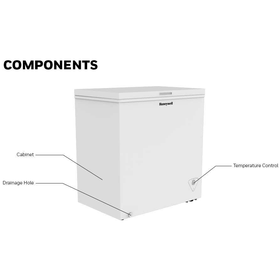 Honeywell 5 Cu Ft Chest Freezer with Removable Storage Basket, White - H5CFW - Image 4
