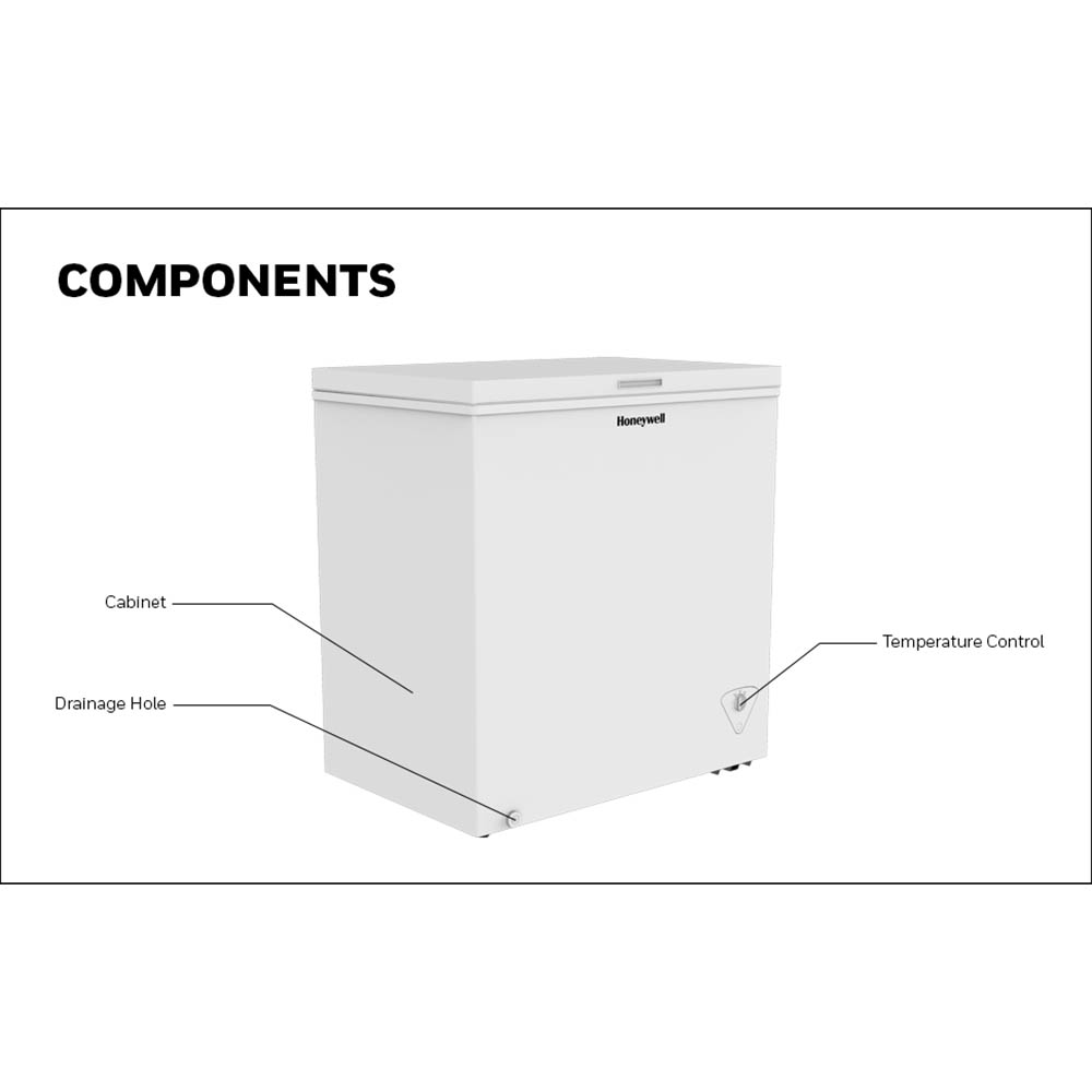 Honeywell 7 Cu Ft Chest Freezer with Removable Storage Basket, White - H7CFW - Image 3