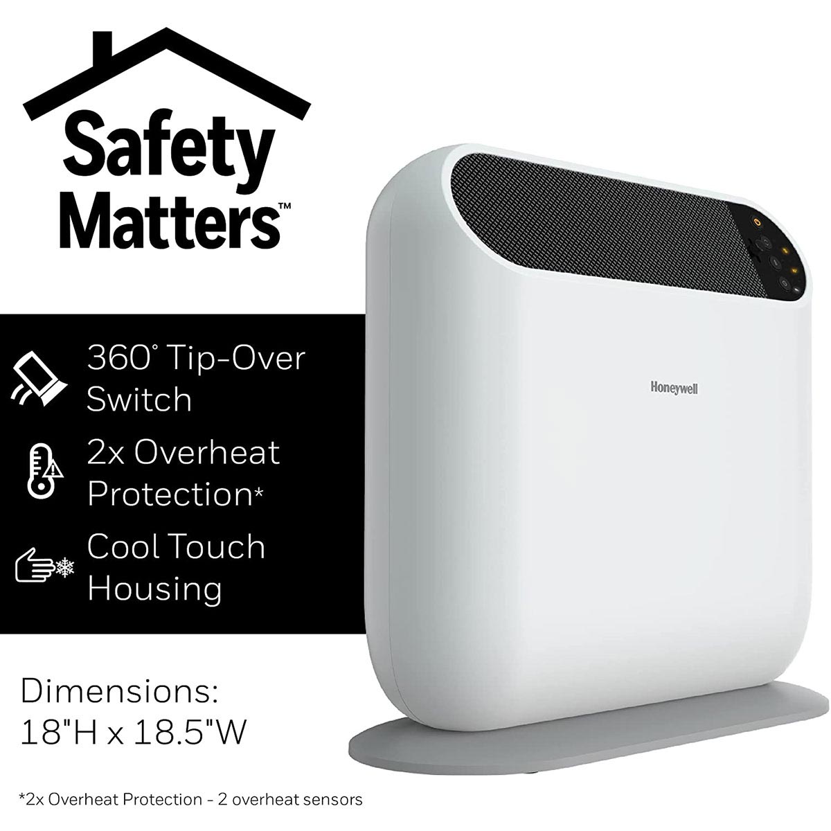 Honeywell ThermaWave 6 Ceramic Heater With Programmable Thermostat - White, HCE870W - Image 3
