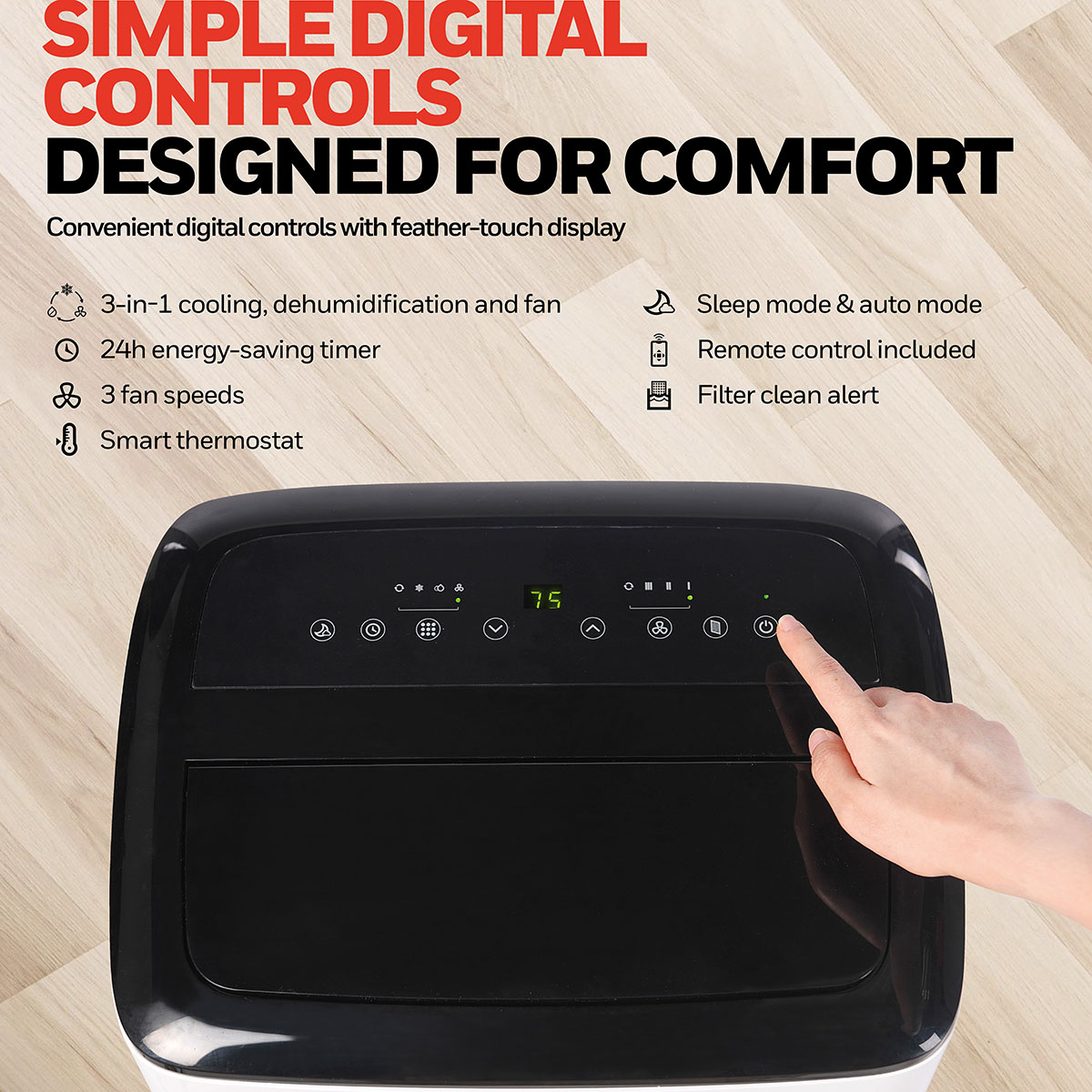 Honeywell 10,000 BTU Smart Wi-Fi Portable Air Conditioner, Dehumidifier and Fan, HF0CESVWK6 - Image 4