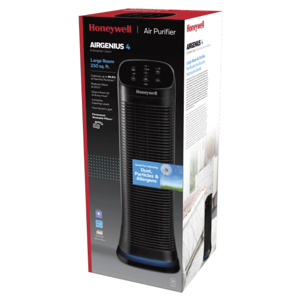 Honeywell Air Genius 4 Oscillating Tower Air Purifier and Odor Reducer -Black, HFD310 - Image 2