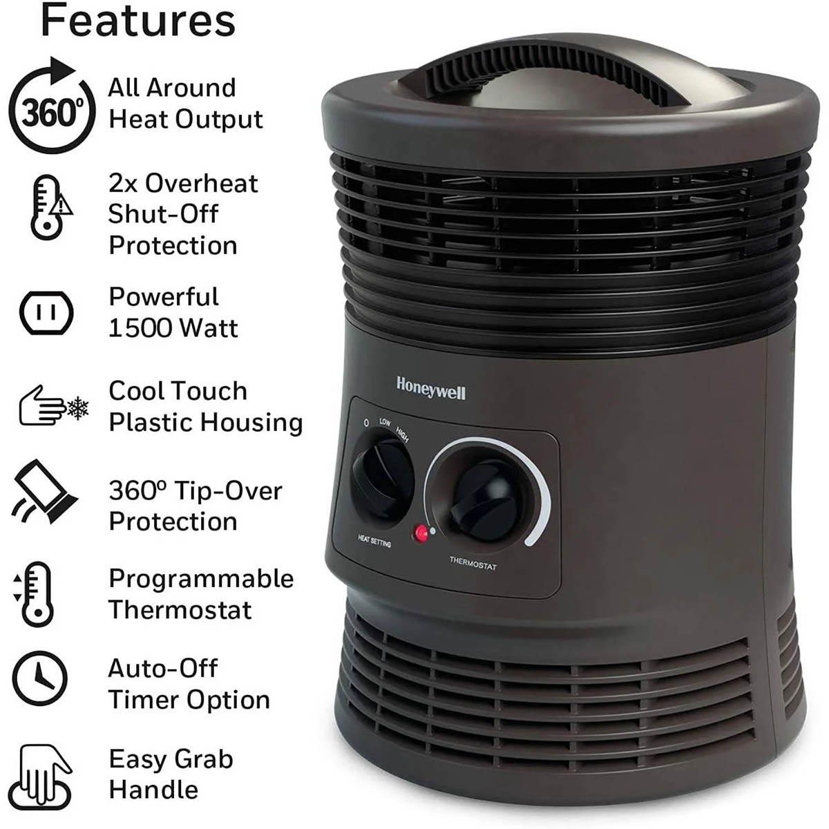 Honeywell 360 Surround Heater Slate Gray, HHF360V - Image 2