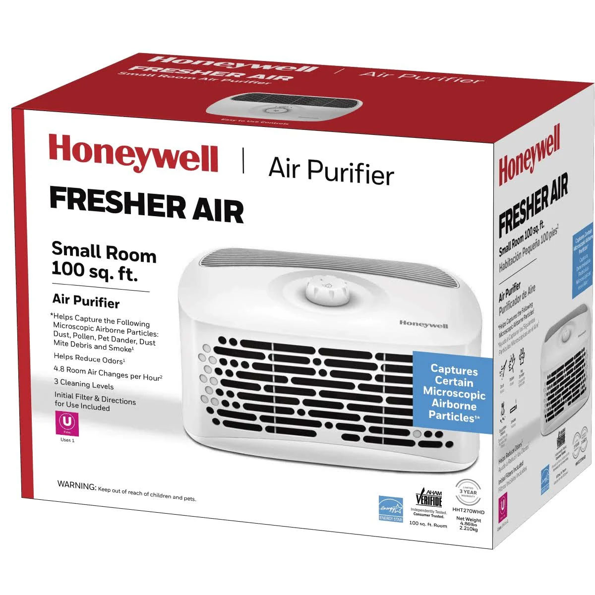 Honeywell Fresher Air Tabletop Air Purifier - White, HHT270W - Image 7