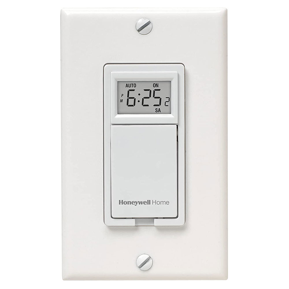 Honeywell Home Programmable Light Switch Timer, 40 Watt Minimum Lights Only - RPLS530A, White