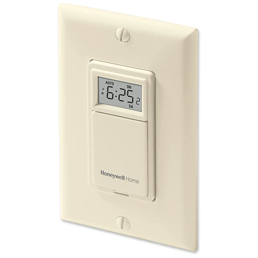 Honeywell Home Programmable Light Switch Timer, 40 Watt Minimum Lights Only - RPLS531A, Almond - Image 2