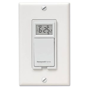 Honeywell Home 7 Day Programmable Light Switch Timer - RPLS730B, White