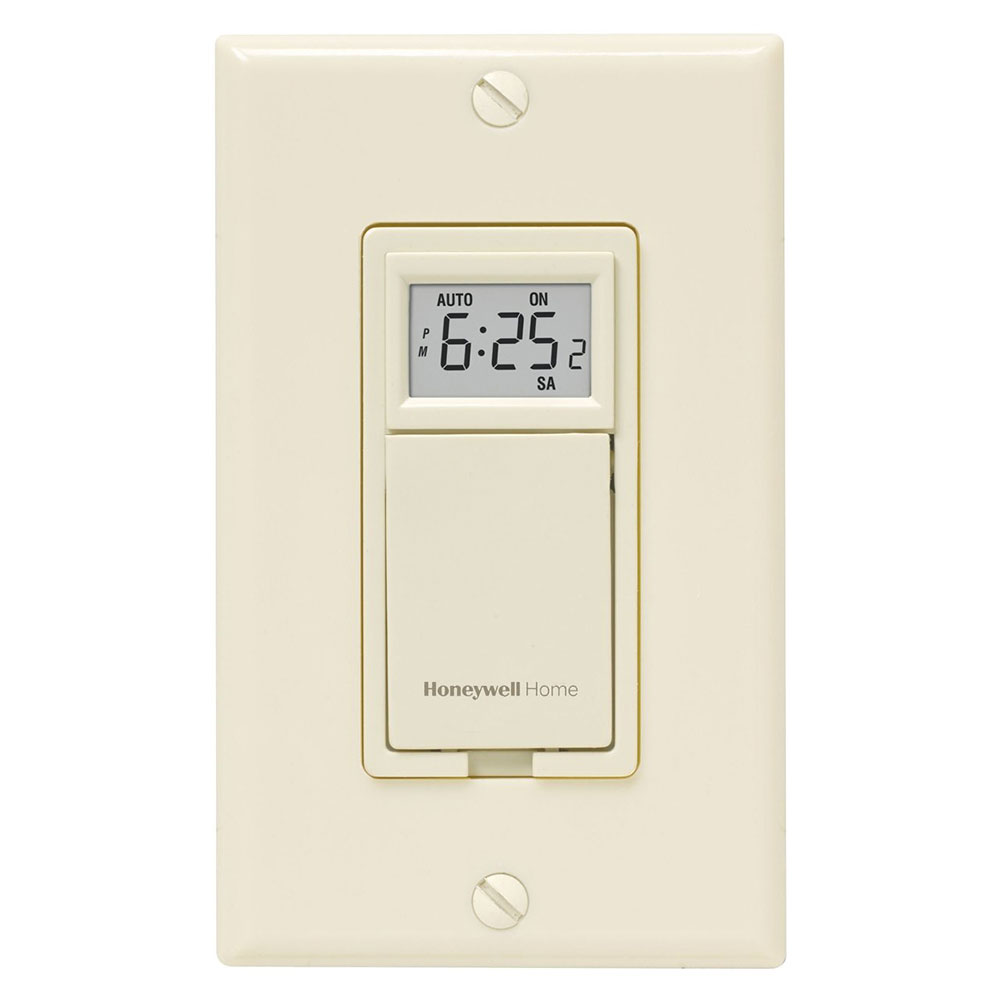 Honeywell Home 7-Day Programmable Light Switch Timer - RPLS731B, Almond